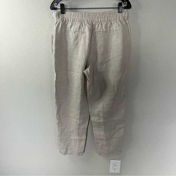 New Athleta Voyager Linen Pant Undyed Beige NWT Casual Beachy Coastal Women’s 8 - Picture 10 of 14